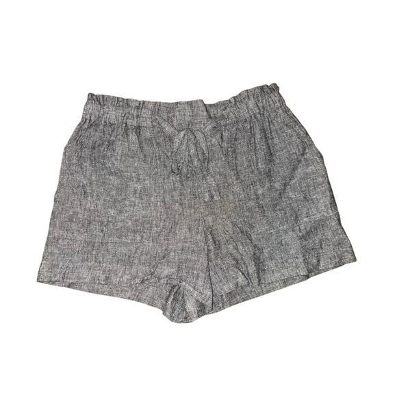 Calvin Klein Womens Gray Pull on Elastic Shorts Decoratie Tie Size 6 Linen Blend - Picture 1 of 4